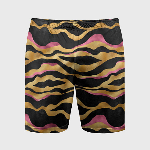 Мужские спортивные шорты Тигровый окрас Gold Pink / 3D-принт – фото 1
