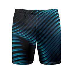 Шорты спортивные мужские Волны голубого металла, цвет: 3D-принт