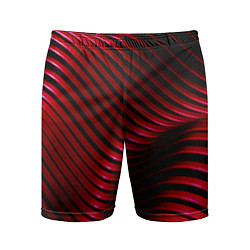 Шорты спортивные мужские Волны красного металла, цвет: 3D-принт