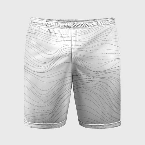 Мужские спортивные шорты Белые волны / 3D-принт – фото 1