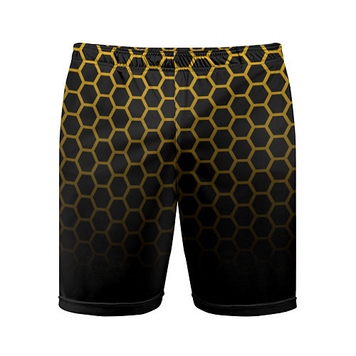 Мужские спортивные шорты Неоновая кольчуга Gold neon / 3D-принт – фото 1