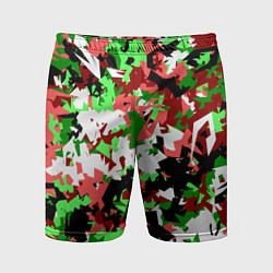 Мужские спортивные шорты Красно-зеленый камуфляж