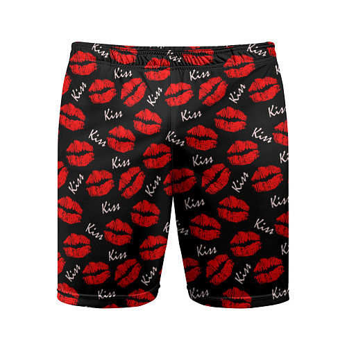 Мужские спортивные шорты Kiss поцелуи / 3D-принт – фото 1