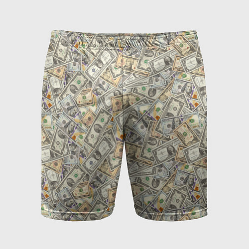 Мужские спортивные шорты Доллары 1, 2, 10, 100 банкноты / 3D-принт – фото 1