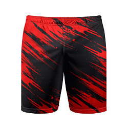 Шорты спортивные мужские Красная краска брызги, цвет: 3D-принт