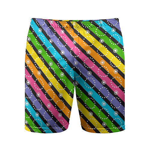 Мужские спортивные шорты Радужные полосы микс / 3D-принт – фото 1