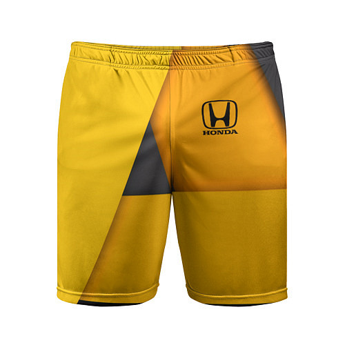 Мужские спортивные шорты Honda - Yellow / 3D-принт – фото 1