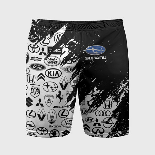 Мужские спортивные шорты Subaru - Паттерн логотипов авто / 3D-принт – фото 1