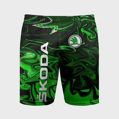 Мужские спортивные шорты Skoda green sport / 3D-принт – фото 1