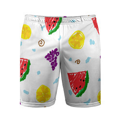 Шорты спортивные мужские Пиксельные фрукты, цвет: 3D-принт