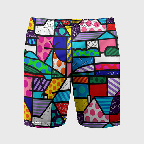 Мужские спортивные шорты Ромеро Бритто красочный узор / 3D-принт – фото 1