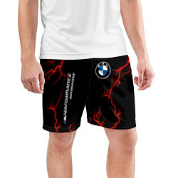 Шорты спортивные мужские BMW Autosport Молнии, цвет: 3D-принт — фото 2