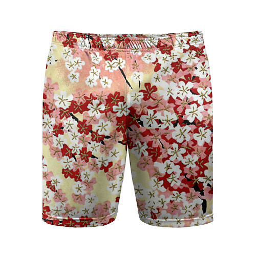 Мужские спортивные шорты Цветущая весна / 3D-принт – фото 1