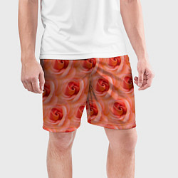 Шорты спортивные мужские Розы - цветы - паттерн, цвет: 3D-принт — фото 2