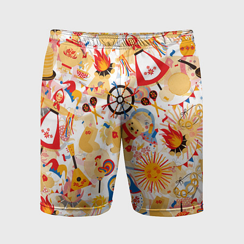 Мужские спортивные шорты Масленица Паттерн / 3D-принт – фото 1