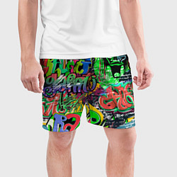 Шорты спортивные мужские Граффити с черепами, цвет: 3D-принт — фото 2