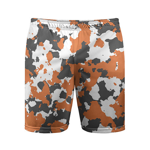 Мужские спортивные шорты Orange Camo / 3D-принт – фото 1