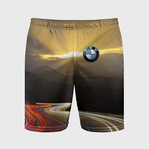 Мужские спортивные шорты BMW Night route / 3D-принт – фото 1