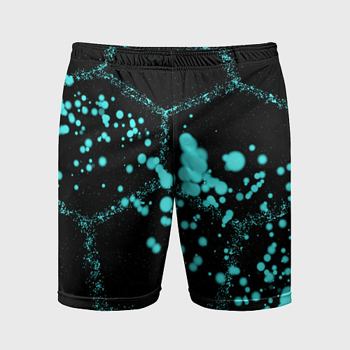 Мужские спортивные шорты Соты - брызги красок / 3D-принт – фото 1