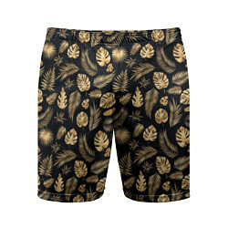 Мужские спортивные шорты Золотые листья паттерн и текстуры