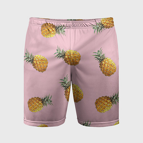 Мужские спортивные шорты Ананасы падают / 3D-принт – фото 1