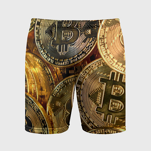 Мужские спортивные шорты Биткойны / 3D-принт – фото 1