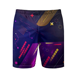 Шорты спортивные мужские Cyber neon pattern Vanguard, цвет: 3D-принт
