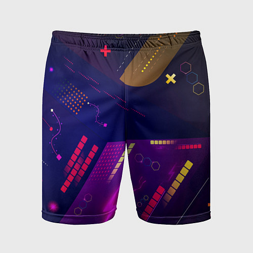 Мужские спортивные шорты Cyber neon pattern Vanguard / 3D-принт – фото 1