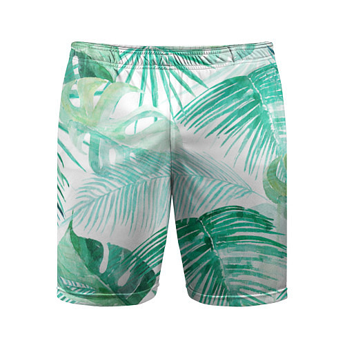 Мужские спортивные шорты Цветы Тропическая Акварель / 3D-принт – фото 1