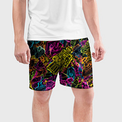 Шорты спортивные мужские Cyber space pattern Fashion 3022, цвет: 3D-принт — фото 2