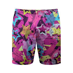 Мужские спортивные шорты Star Colorful Pattern Fashion Neon