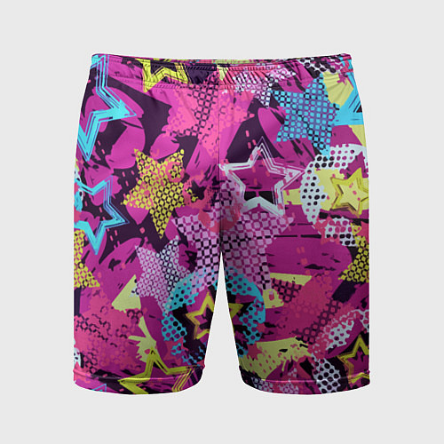 Мужские спортивные шорты Star Colorful Pattern Fashion Neon / 3D-принт – фото 1