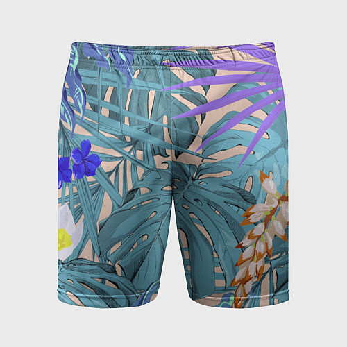 Мужские спортивные шорты Цветы Цветущие Тропики / 3D-принт – фото 1
