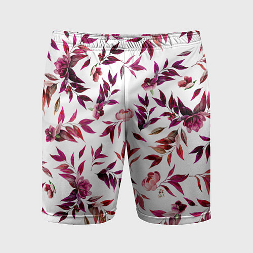 Мужские спортивные шорты Цветы Летние Розовые / 3D-принт – фото 1