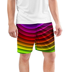 Шорты спортивные мужские Color line neon pattern Abstraction Summer 2023, цвет: 3D-принт — фото 2