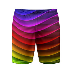 Шорты спортивные мужские Color line neon pattern Abstraction Summer 2023, цвет: 3D-принт