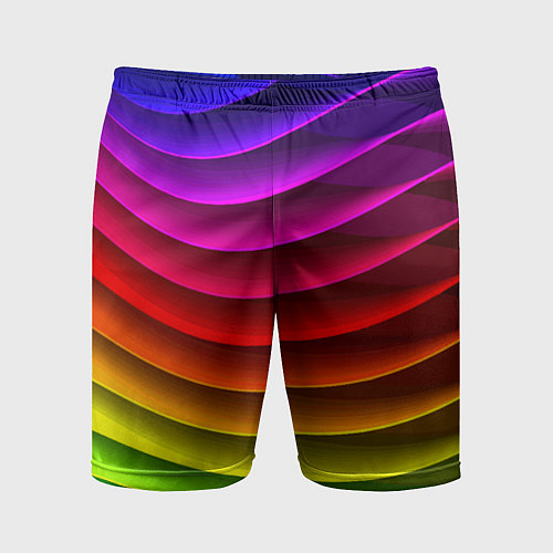 Мужские спортивные шорты Color line neon pattern Abstraction Summer 2023 / 3D-принт – фото 1