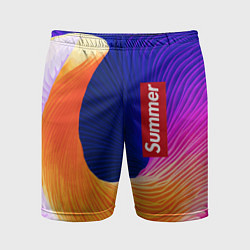 Шорты спортивные мужские Цветная волна Summer, цвет: 3D-принт