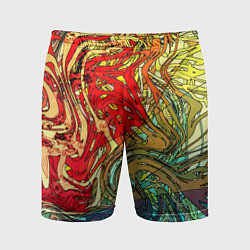 Шорты спортивные мужские Хаотичные линии Abstract pattern, цвет: 3D-принт