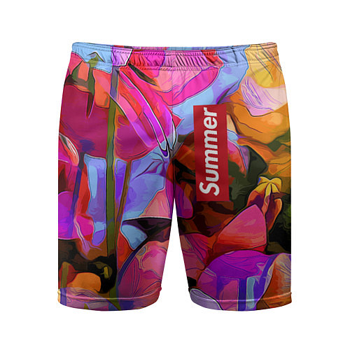 Мужские спортивные шорты Красочный летний цветочный паттерн Summer color pa / 3D-принт – фото 1