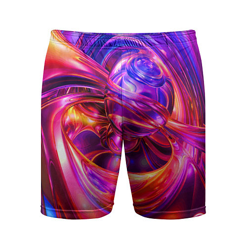 Мужские спортивные шорты Abstract color neon composition Абстрактная неонов / 3D-принт – фото 1