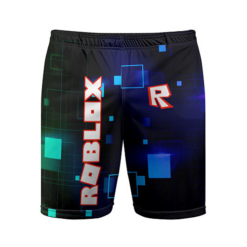Мужские спортивные шорты ROBLOX неоновые кубики / 3D-принт – фото 1