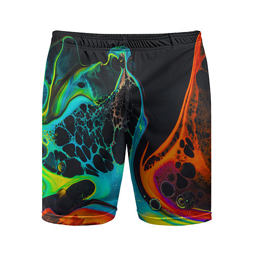 Мужские спортивные шорты Цветная лава краска / 3D-принт – фото 1