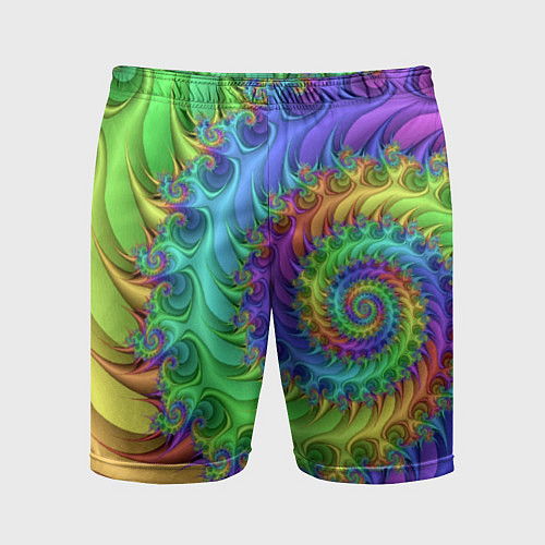 Мужские спортивные шорты Красочная фрактальная спираль Узор Colorful fracta / 3D-принт – фото 1