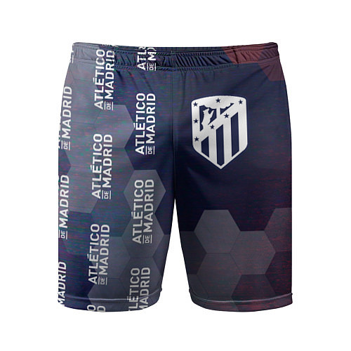 Мужские спортивные шорты ATLETICO MADRID - Соты / 3D-принт – фото 1
