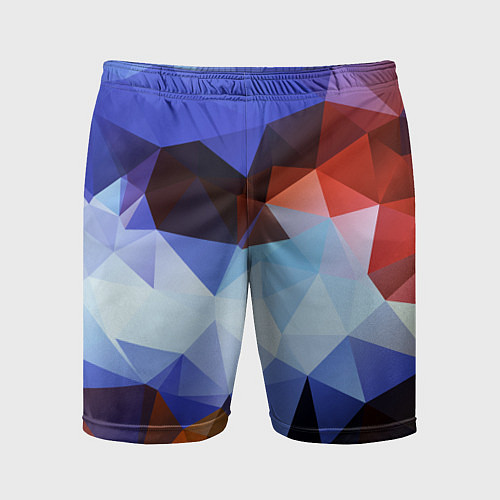 Мужские спортивные шорты Абстрактный цветной узор из треугольников Abstract / 3D-принт – фото 1
