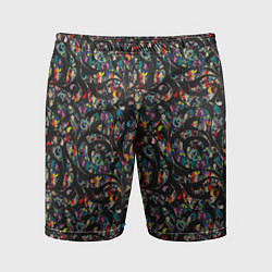 Мужские спортивные шорты Разноцветная абстракция Black