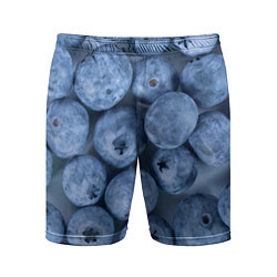 Шорты спортивные мужские Голубика - фон, цвет: 3D-принт