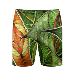Шорты спортивные мужские Растительный абстрактный фрактальный паттерн Veget, цвет: 3D-принт
