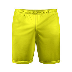 Мужские спортивные шорты Однотонный неоновый лимонный желтый тон